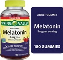 Soring Valley Melonatin Gummies, Non GMO, Strawberry Flavor, 5 mg, 180 Count