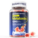 Sugar Free Melonatin Gummies 10mg 20mg Magnesium Glycinate Melonatin untuk orang dewasa, Ashwagandha, L- Theanine, B6, B12, Lemon Balm dan Chamomile untuk Relaxation Dalam, Antioksidant, Vegan, 60 Hari