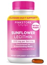 Suplemen Lesit Sunflower Pink - 1200 mg untuk Saluran Susu Terbungkus - Esensial Breasting untuk Ibu Postpartum - Pendukung Susu Bear Flow - 60 Softgels