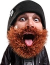 Beard Head Bushy Biker Beanie - Funny Knt Hat and Fake Beard Costume Black