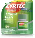 Zyrtec 24 Hour Indoor & Outdoor Allergy Liquid Gels, Antihistamin Capsules with Cetirizine Hydrochloride for All-Day Allergy Relief, 12 ct (Pack of 2)