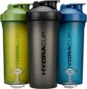 Piala Hydra [3 Pack] 45 Ounce Botol Shaker untuk Protein Shakes, Jumbo Shaker Cups dengan Bola Blender Whish, Botol Besar Ekstra Besar dengan Handle (Warna Gelap)