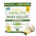MariGold Grass- memberi makan Whey Protein Isolate Powder - Creamy Vanilla Flavor - 1 Lb Bag 124; 100% Murni, Cold- Diproses, Mikro- Disaring, Non- GMO, RBGH Free, Soy Free, Gluten Free, Laktosa Bebas