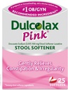 Dulcolax Pink Stool Softer, Docucate Sodium, 100 mg Soft Gel Tablet, 25 Count