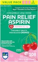 Rite Aid Adult Low Dose Aspirin 81 mg, Tewable Tablet Pain Reliever, Cherry Flavor, 3 Bottles, 36 Cacah Total (108 Menghitung Total) 142; Tersedia Aspirin Regimen: 124; Headlache Relief 124; Aspirin 81mg untuk Dewasa