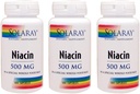 Niacin 500mg Solaray 100 Veval Caps (3 Pack)