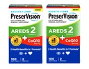 PreserVision Eye Vitamin & Mineral Supplemen AREDS 2 Formula + CoQ10, 2-in- 1 Health Benefits, 100 Softgeels (2 per Hari) Pack dari 2