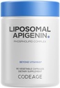 Codeage Lipomal Apigenin Suplemen, 3-Months Suppply, Daily Flavonoid Chamomile Extract, Lipomal Phospholipid Complex, Non-GMO Sunflower Oil, Phoshatidycoline Vegan, Gluten- Free, 90 Count