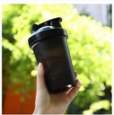 ChNLML Protein Shake Bottle 400ML / 16Oz w. Shaker for Protein Shake, Shaker Bottle with Mixing Ball, Leak- Providence, BPA-Free, for Gym, Workout, Juice Mixer (Black / Black Body, 16Oz-400ML1Bottle)