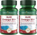Purge Products Krill Omega 50 (Krill + Fish Oil Blend 1000mg + Astaxanthin 500mcg + Phospholipids 200mg + Vitamin D 500 IU) - 60 Mini Softgels (Paket 2)