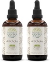 HerbEra Artichoke B120 (2pcs) Alcohol-Free Herbal Extract Tincture, konsentrasi Liquid Drops Natural Artichoke (----ara riymus) Leaf kering (2x4 fl oz)