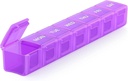 Sukuos Ekstra Large Weekly Pill Organizer, 7 Hari Kotak Upil Harian Arthritis Berteman, Kontainer Obat-obatan Sickscreen dengan Clear Lid for Vitamin, Fish Oils atau Suplemen (Purple)