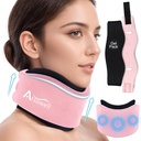 Atsuwell Soft Neck Brace Cervical Collar, Adjustable Neck Duck Beck with Relovable Gel Pack, Bisa dipakai Ice Wrap for Right Posture, Sleeping, Pink