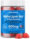 Baik hati Alpha Lipoic Acid Gummies - Neuropathy Sugar, Sugar- Free Calorie 600 mg ALA Suplemen - Pure ALA Alpha Lipoic Acid 600mg untuk antioksidant Nuttration Suplemen