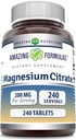 Amazing Formulas Magnesium Citrate = = 124; 200 Mg Tablet 12.4; Mineral Supplement 126; Non-GMO 124; Gluten Free 124; Made in USA (1 Pack, 240 Count)