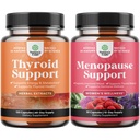 Bundle of Herbal Adrenal and Thyroid Support Complex - Mood Enhancer Energy Suplement for Thyroid Health and Complete Herbal Menopause Suplemen Perempuan for Night Sweats Mood and More