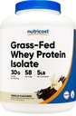 Nutricost Grass- Fed Whey Protein Isolate (Vanilla) 5LBS - Non- GMO, Gluten Free, Natural Flavors