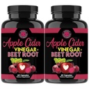 Suplemen Angry Apple Cider Vinegar + Beet Root Powder Capsules, ACV Beetroot 1000mg per Serving, Nitric Oxide Booster & Digetives Health for Men and Women 60ct, 2 Pack (Total 120ct)