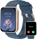 RUIMEN Smart Watches for Women (Answer / Make Calls) Compatible with iPhone / Android Phones, 1.85 "HD Screen Fitness Heart Tracker Monitor 100 + Sports Tracker Watch Waterproof (Blue)