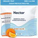 Paket Hidration Nektar - Paket Bubuk Elektrolytes - Tanpa Gula atau Kalori - Pound Buah Organik harian IV Elektrolit Powder untuk Relief Dehydration dan Rehydration Rapid (Orange 18 Pack)