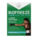 Biofreeze Large Pain Relief Patches, Menthol Pain Patches for Lower Back, Neck, Knee, & Shoulder, Comfortable & Flexible Fabric Stays in Place, FSA Elivible, 5 ct