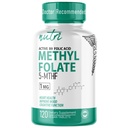 Nutri 5- MTHF L Methylfolat 1MG - 4 Bulan Supply, 120 Bible Vegan - Metholated Folor Suplemen - Fungsi Kognitif, Kesehatan Hati, Dukungan Prenatal - 3 Diuji Partai - NSF Sertifikasi Fasilitas