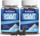 Suplemen Shilajit Gumies 1000 MG, Organik Shilajit, 85 + Trace Mineces, dengan Ashwagandha, Mushroom - Energi, Otak, Dukungan kekebalan, untuk Pria & Wanita - 120 Cacah