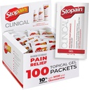 Stopain Pain Relief Clinical Gel Packets, 100 Pack, Made in USA, Maximum Performance Pain Relief dengan 10% Menthol Plus Glucosamine untuk Muscle Aches, Gabungan Pain, dan Arthritis