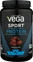 Vega Sport Premium Protein Powder, Chocolate, Vegan, 30g Plant Based Protein, 5g BCAAs, Low Carb, No Sugar, Keto, Dairy Free, Gluten Free & Non-GMO, Pea Protein untuk Perempuan dan Pria, 29.5 Oz