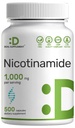 Vitamin B3 Nicotinamide Per Serving - 500 Kapsul, Flush Free Niasin, EsculB3 - Pasokan Skin & Energy Produksi - Non-GMO