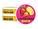 LyvWel 56mg Caffeine Energy Pouches - Pink Lemonade, Pineapple Crush, Mango Crush - Fruity Clear Energy & Focus Boost with Guarana - 3- Pack Sampler (48 Total Pouches)