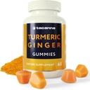 TAKANNA Turmeric dan Ginger Gummies - 60 Count for Dewasa dan Remaja, Aprikot Flavor, Hammune Dukungan, Non-GMO & Gluten Free Suplemen