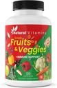 Fruits & Vegies Supplement Capsules - High- Potency Daily Wellness Blend - Dikemas dengan Estible Vitamin, Antioksidants, dan Mineral - Supports Balanced Nutrition & Optimal Health (Red & Green)