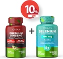 ORZAX Premium Ginseng 120 Vegatable Capsules dan Selenium 200 Mg 180 Vegatable Capsules, Bundle