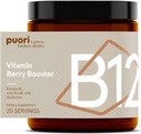 Puori Vegan B12 Berry Booster Powder - 20 Hamba - B12 dengan Nordic Wild Blueberry - Tinggi di Flavonides - untuk Normal Energi Produksi dan Metabolisme - Dairy- Free, Vegetarian, Non GMO