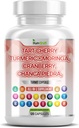 Tart Cherry Extract Capsules 20.000mg dengan Turmeric 8000mg Moringa 4000mg Cranberry 2000mg Chanca Piedra Quercetin ACV Pomegranate L Selenomethionine - Tingkat Uric - 120 Ct