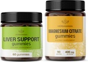 HERBAMAMA Liver Dukung Kompleks dan Magnesium Kit - Bundle of Liver Duck Herbal Complex & 400 mg Magnesium Citrate Gummies - Vegan, Non- GMO, Glatin- Free - 2 Pack