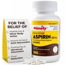 TIME- CAP LABS, INC. 300 Hitung Kekuatan Reguler Aspirin 325mg untuk Orang Dewasa - dibandingkan dengan Bayer - berlapis Kekuatan Aspirin Tablet - Reliver Sakit untuk Celah Minor dan Pains - dibuat di USA