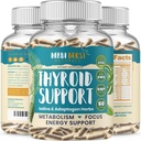 Dukungan Thyroid bagi Perempuan dengan Iodin 1069mg Ekstra Suplemen untuk Metabolisme, Fokus dengan Ashwagandha, L- Tyrosine, Zinc, Selenium & More
