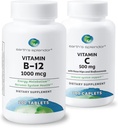 Dukungan Splendor Energy & Imune - Vitamin B12 & Vitamin C dengan Rose HIPS, Gluten- Free, Tidak Ada Warna Buatan atau Flavors, Mendukung Metabolisme Energi & Antioksidant Kesehatan untuk Pria & Perempuan