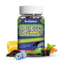 Gumi Minyak Benih Hitam, Cumin Hitam Organik, Gumi Minyak Benih Hitam, Organik Benih Hitam 500mg, Benih Hitam Chewable dan Gummi Madu, Vegan, 60 Gummi