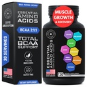 Suplemen Amino Acids untuk Perempuan & Pria - Vegan BCAA Amino Kompleks untuk Perkembangan Otot dengan Semua 9 BCAA Escult Aminos - Advanced Workout Power & Recovery Formula - 120 EA BCAA Pills