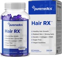 HairRX Biotin 6000mcg Vegan Gummies for Beautiful Hair and Nails - Collagen, Panthonthenic Acid, Iodin, Bamboo, Coconut Oil, Zinc, MSM for Women & Men (Persediaan Bulan 1)