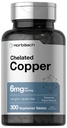 Horbäach Contated Copper Supplement 6mg 124; 300 Tablets 124; Esceral Trace Mineral 124; Vegetarian, Non- GMO, Gluten Free