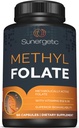 Suplemen Premigetic Premium Flile - dengan Methylated Vitamin B12 dan Vitamin B6 - Aktif Metabolium Membusuk Sebagai Magnaffolate - Metode 400 mcg per Capsule - 60 Capsules