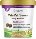 AboVet VitaPet Senior Daily Vitamin Plus Glucosamine for Dogs, 60 ct Soft Chews, Made in The USA with Globi Source Ingreinations