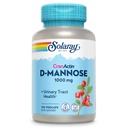 SOLARAY D-Mannose 1000mg dengan CranActin Cranberry Extract - D Mannose and Cranberry Suplement with Vitamin C - Supports Urinary Tract Health - Vegan, 60-Day Garansi