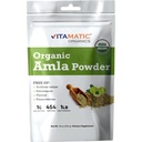 Vitamatic Cerdened USDA Organic Amla Berry Powder - 1 lb (16 oz) Amalaki 124; Kaya dalam Vitamin Alam C & Antiokhidants; Dukung Kesehatan Imune 124; Gluten- Bebas, Non-GMO, Kosher