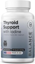 Balancebreens Thyroid Supplemen Dukungan dengan Iodin, L-Tyrosine, Vitamin B12 & Selenium, 30 Veg Capsules - Energi, Metabolisme & Fokus Dukungan
