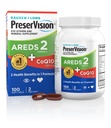 PreserVision AREDS 2 Eye Vitamin dengan CoQ10 for Heart Health, # 1 Eye Doctor Rekomendaded Brand, Lutein dan Dalxanthin Suplemen dengan Vitamin C & E, Zinc, dan Copper, 100 Softgeels